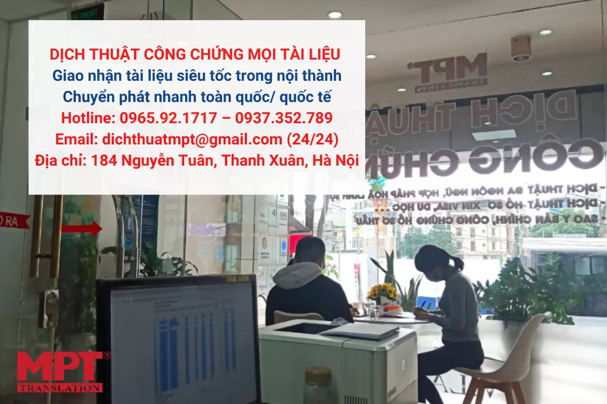 Dịch thuật công chứng mọi loại tài liệu