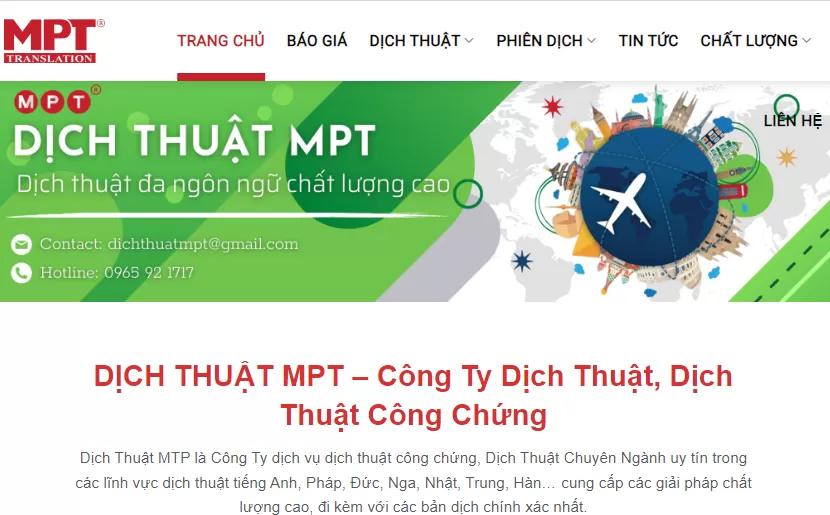 dịch thuật công chứng uy tín MPT